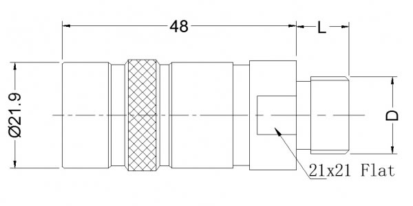 Conector hembra recta