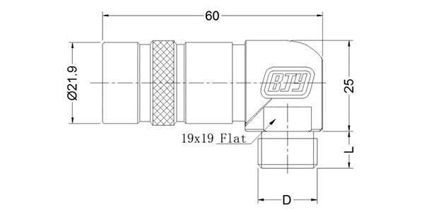 Conector hembra doblada (90º)